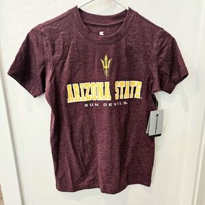 Arizona State Sun Devils Maroon Short Sleeve Tee, Size Youth Small 8-10